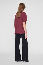 ANINE BING Cade Tee Collegiate - Burgundy - on model back