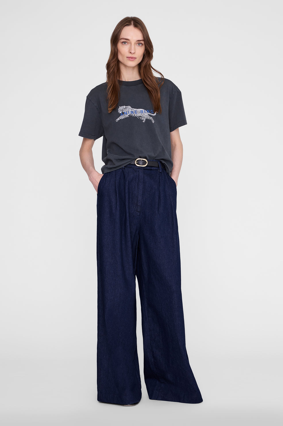 Cade Tee Leopard - Washed Black