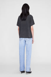 ANINE BING Cade Tee Leo Muse - Washed Black - on model back