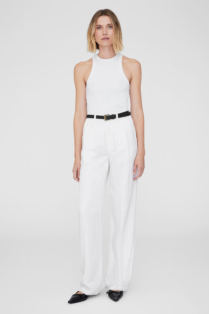 ANINE BING Carrie Pant - White Linen Blend