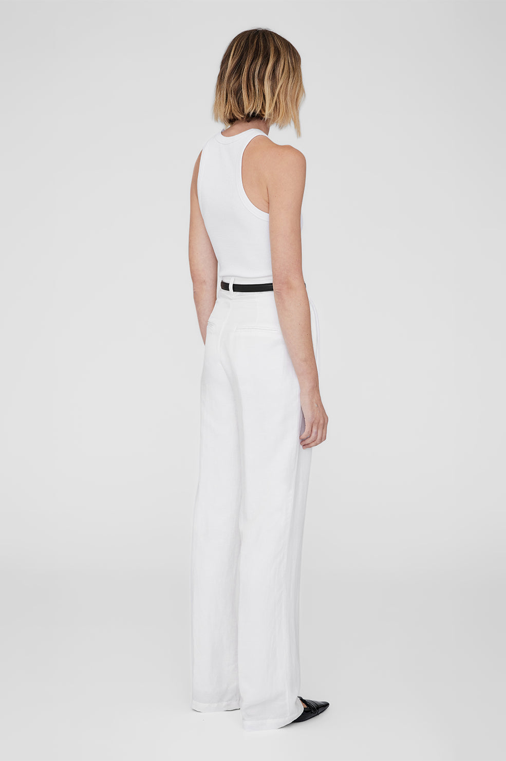 Carrie Pant - White Linen Blend