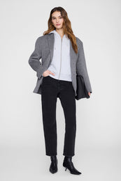 ANINE BING Casper Zip Up Bing - Grey Melange - on model front second image