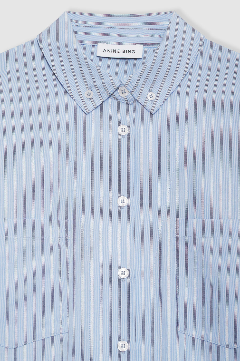 ANINE BING Catherine Shirt - Blue And White Stripe