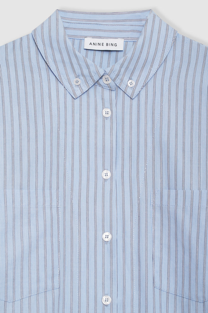 ANINE BING Catherine Shirt - Blue And White Stripe