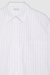ANINE BING Chrissy Shirt - White And Taupe Stripe