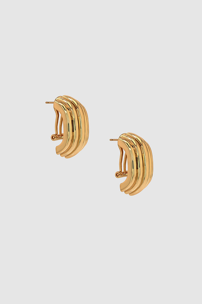 ANINE BING Chunky Ribbed Earrings - Gold