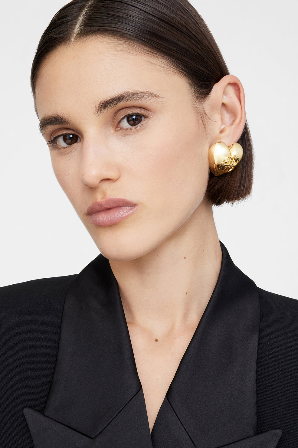 ANINE BING Chunky Heart Earrings - Gold