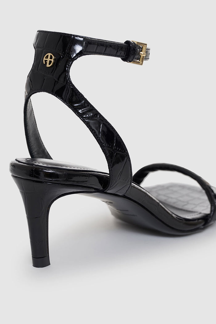 ANINE BING Cora Sandals - Black Embossed