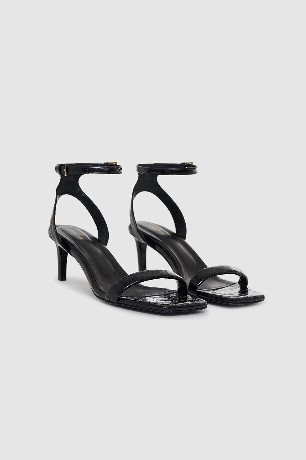 ANINE BING Cora Sandals - Black Embossed