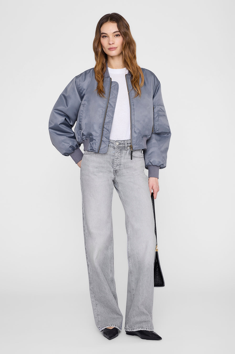 Cropped Leon Bomber - Dark Grey