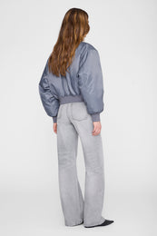 ANINE BING Cropped Leon Bomber - Dark Grey - on model back