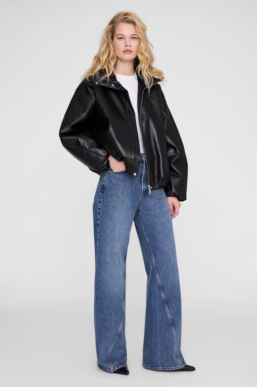 Cyrus Jacket - Black Recycled Leather View 2
