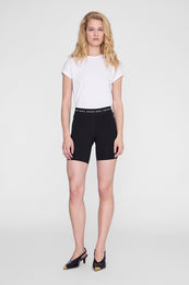 ANINE BING Dan Biker Short - Black - on model front