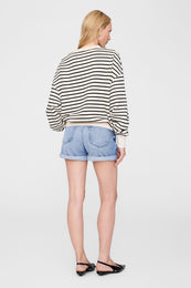 ANINE BING Dean Sweatshirt - Black Stripe French Terry