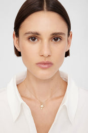 ANINE BING Diamond Mushroom Necklace - 14k Gold