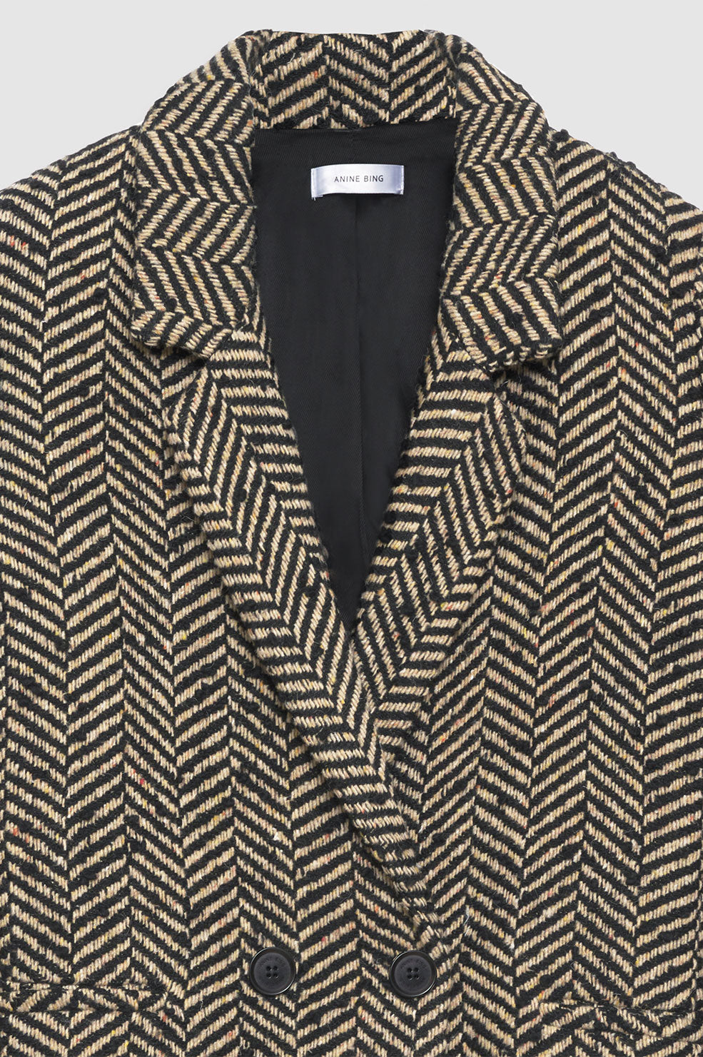 Diana Blazer - Cream And Black Fishbone View 5