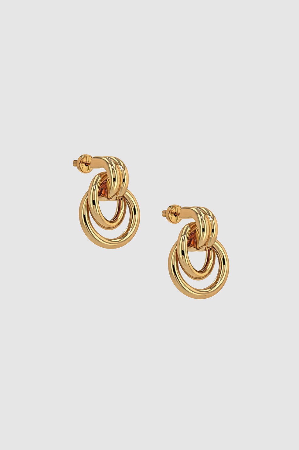 Double Knot Earrings - Gold View 3