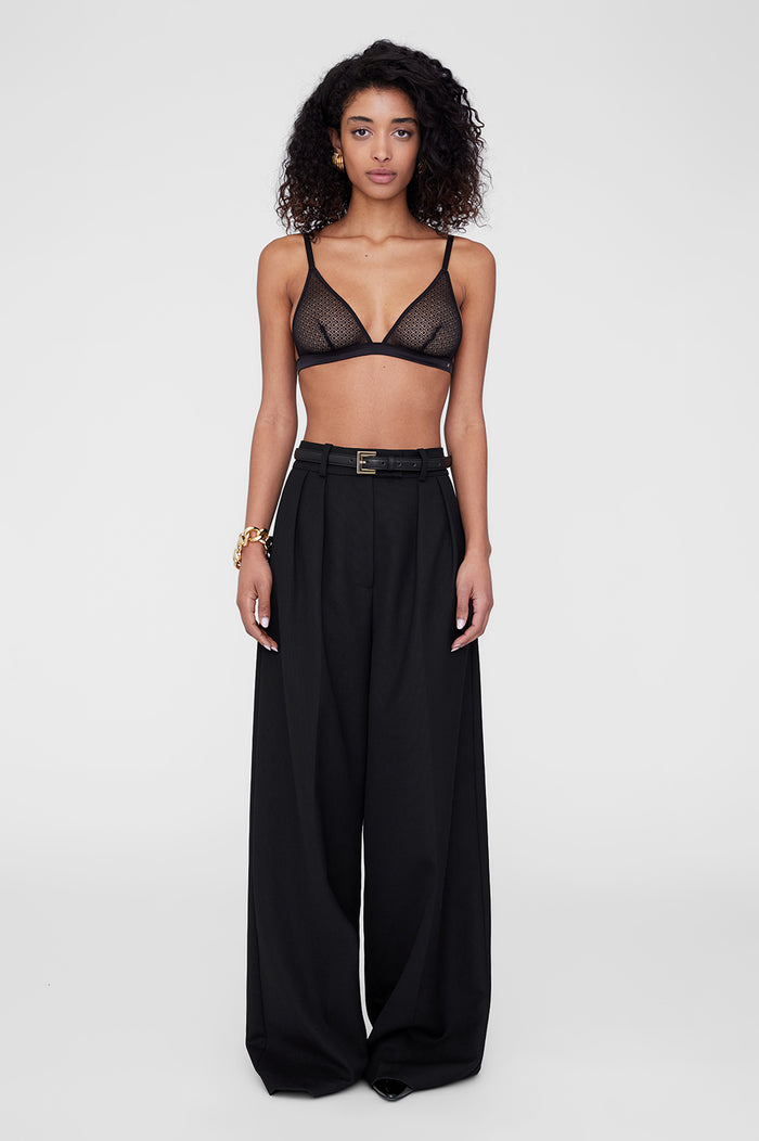 ANINE BING Eldra Bralette - Black Geometric Lace