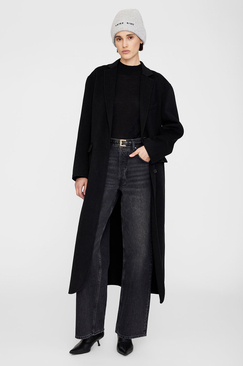 Elia Beanie - Grey Leopard View 2