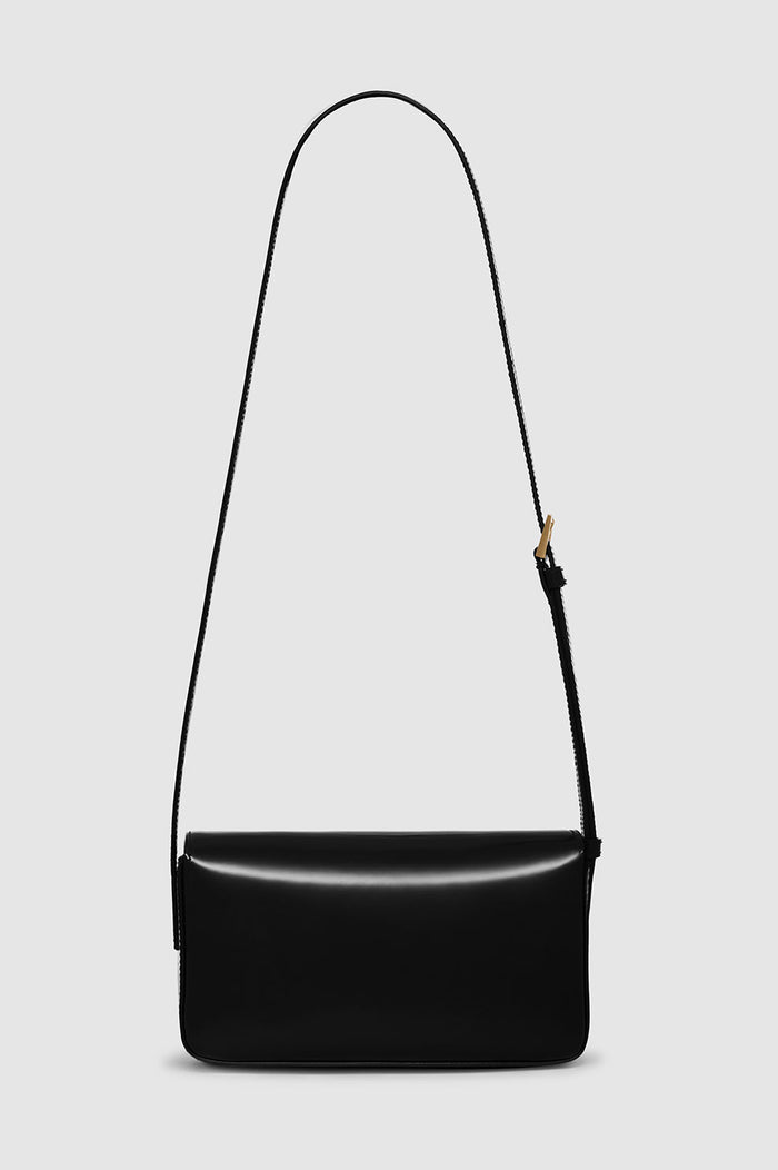 ANINE BING Elly Crossbody Bag - High-Shine Black