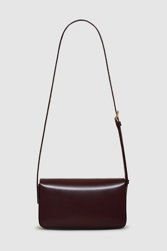 ANINE BING Elly Crossbody Bag - High-Shine Burgundy