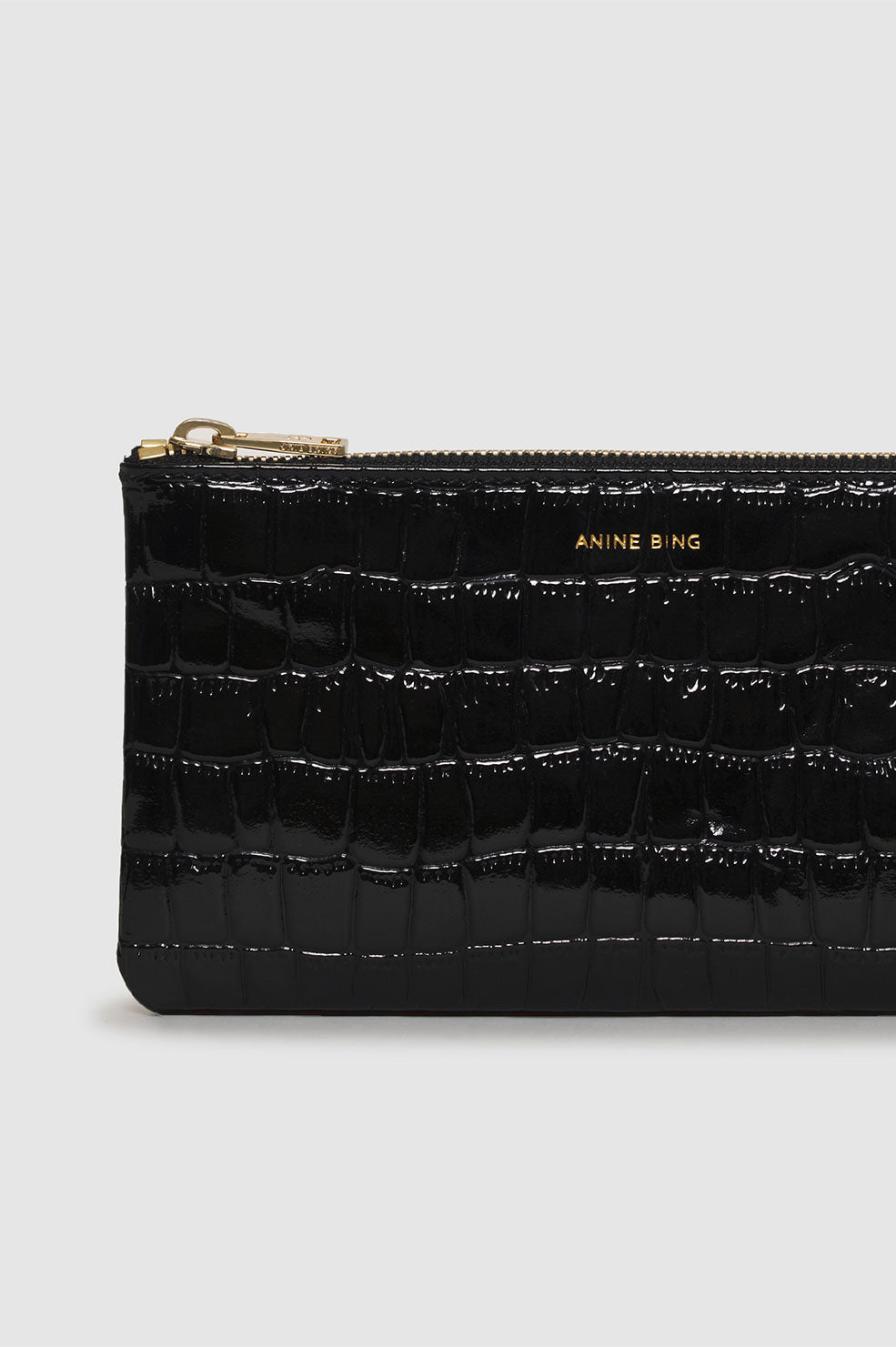 ANINE BING Elly Pouch - Black Embossed