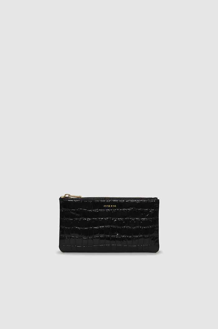 ANINE BING Elly Pouch - Black Embossed