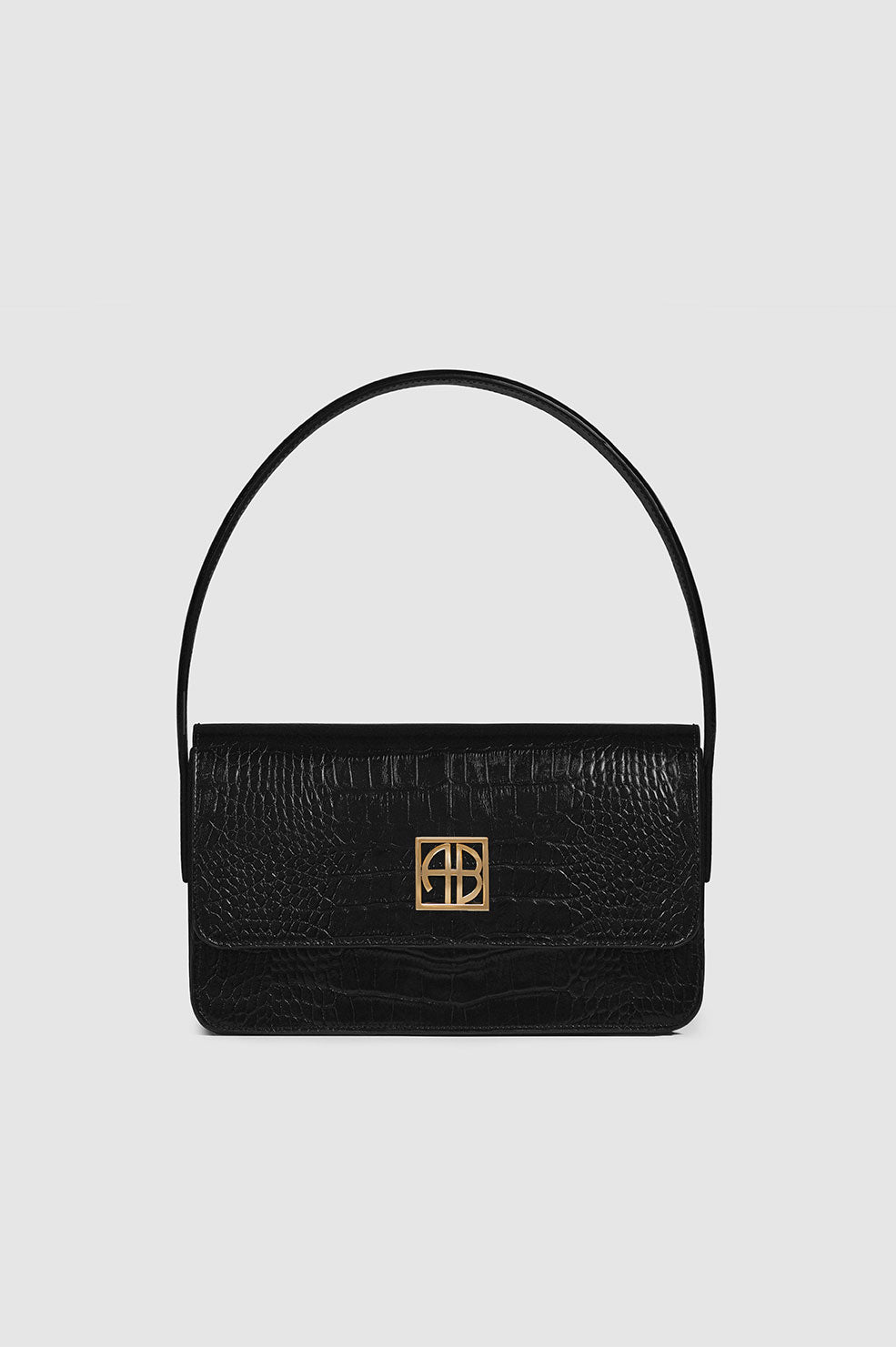 Elly Shoulder Bag - Black Embossed View 1