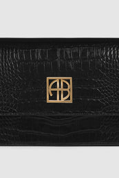 ANINE BING Elly Shoulder Bag - Black Embossed