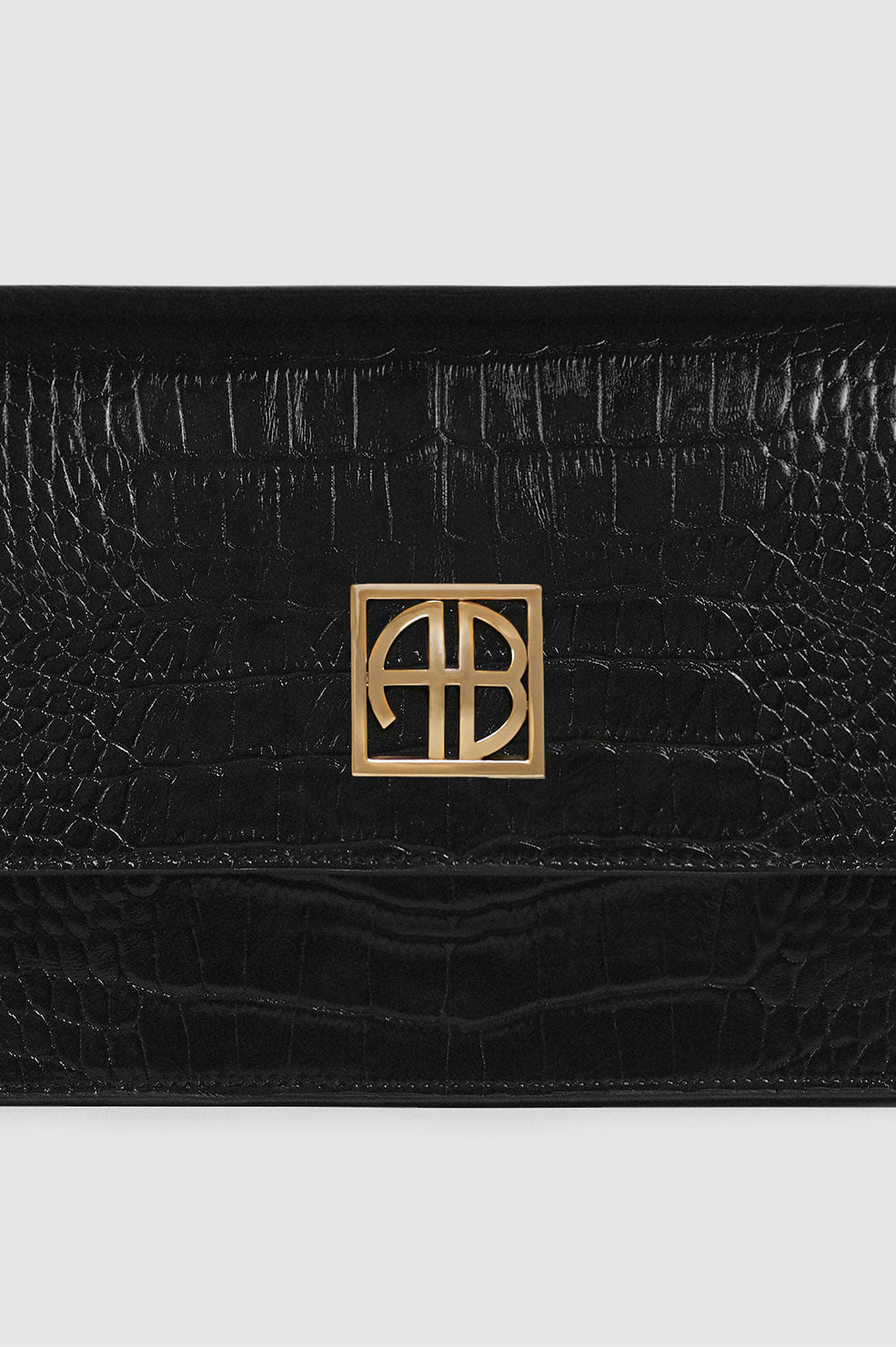 ANINE BING Elly Shoulder Bag - Black Embossed