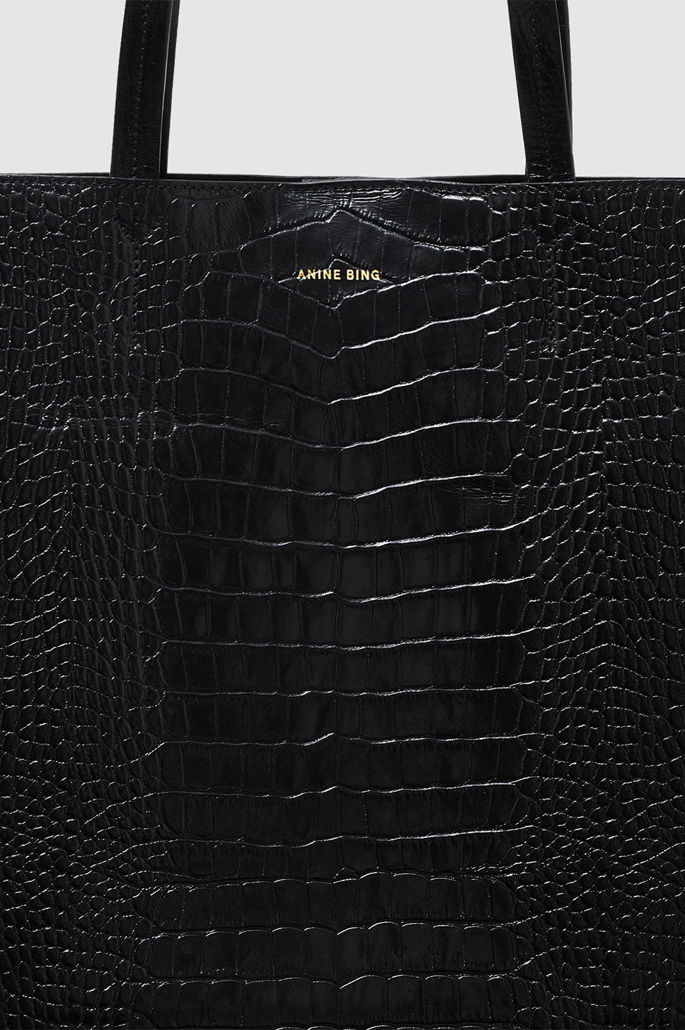 ANINE BING Elly Tote - Black Embossed