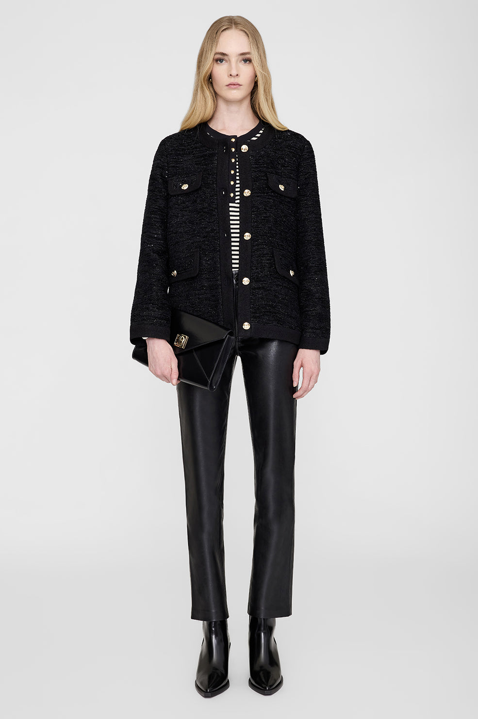 Elly Clutch - High-Shine Black View 2