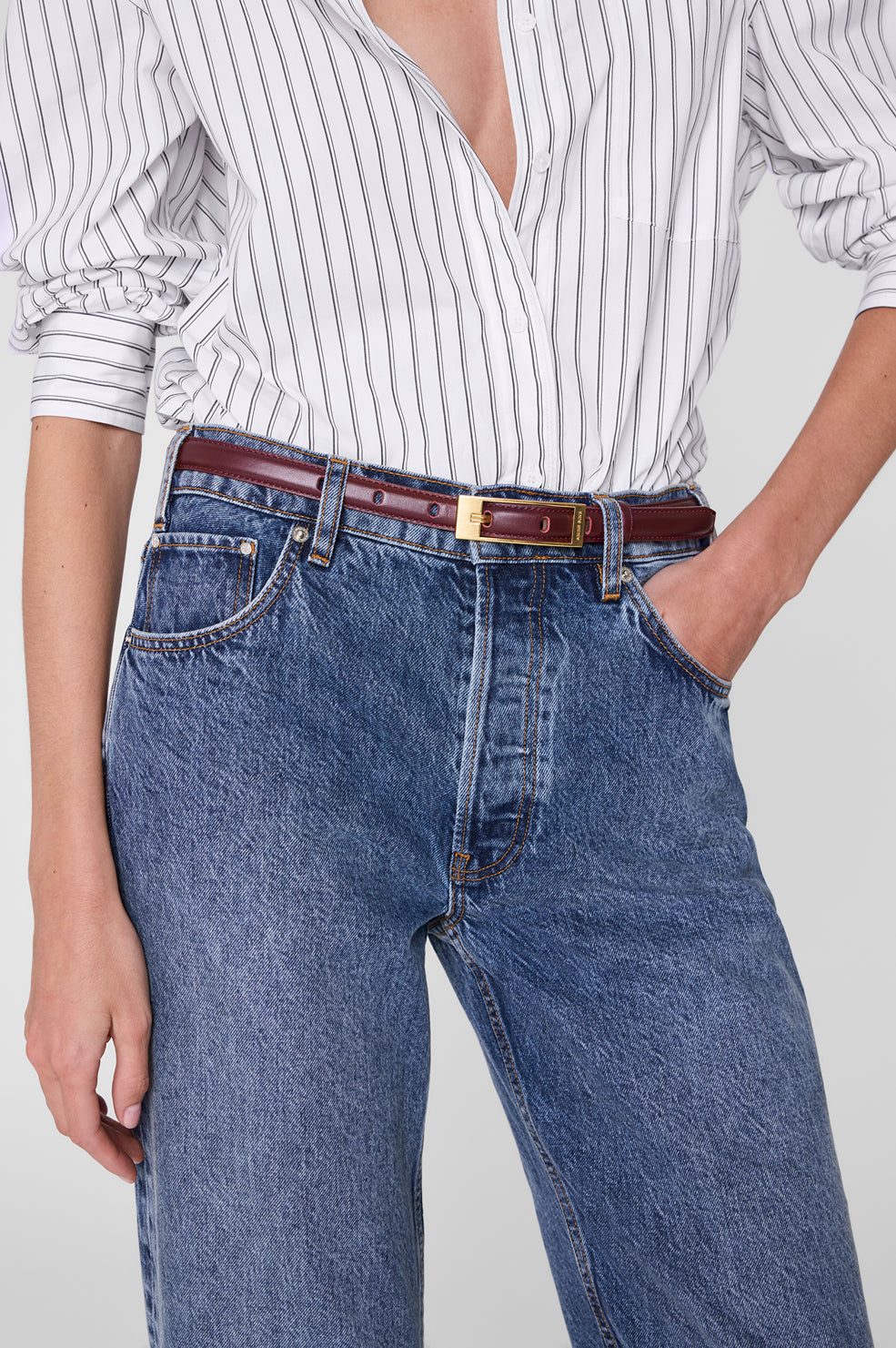 Elly Belt Smooth Leather - Fig View 4