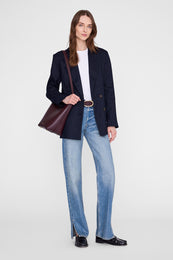 ANINE BING Elly Medium Bucket Bag Grained Leather - Fig - on model front