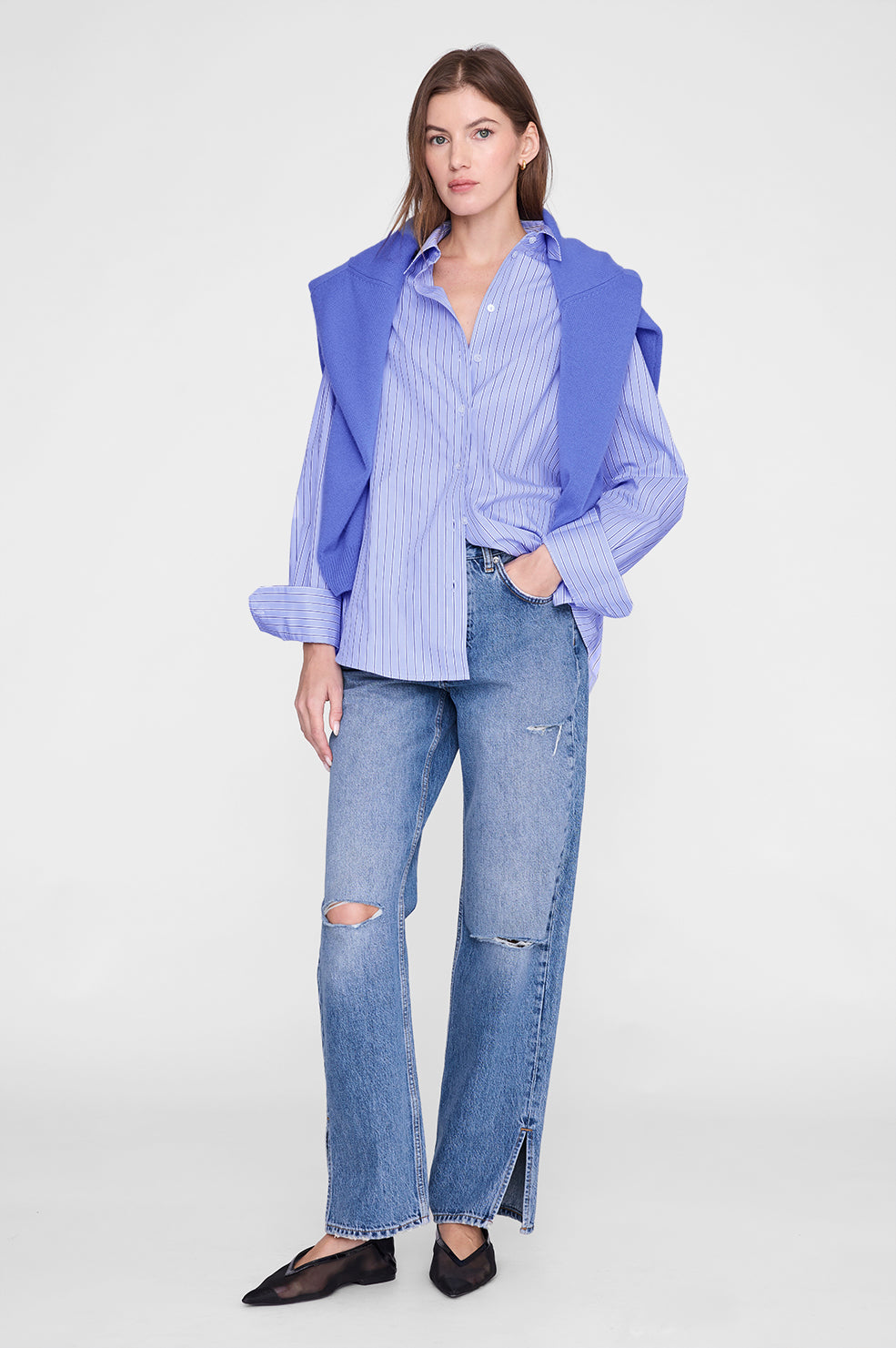 Essie Shirt - Blue Stripe View 2