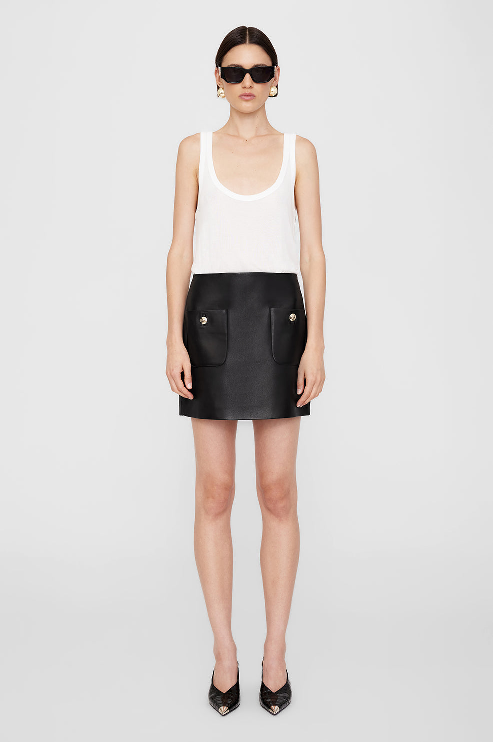 ANINE BING Finn Skirt - Black Leather
