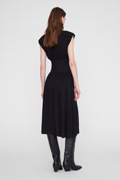 ANINE BING Fran Dress - Black - on model back