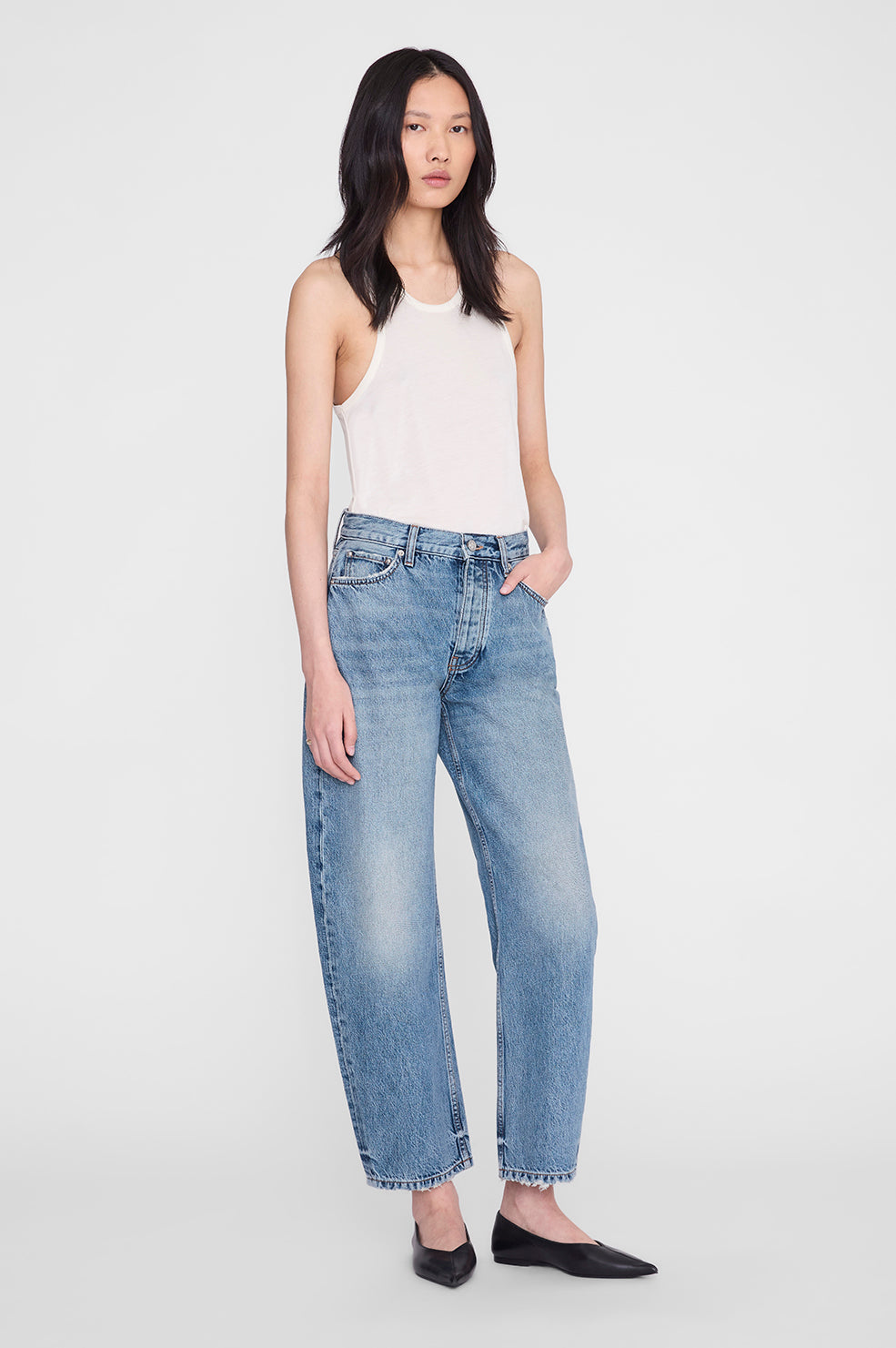 ANINE BING Fritz Jean - Baltic Blue - front  view - on model front