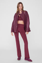ANINE BING Gabrielle Legging - Burgundy on model front second image