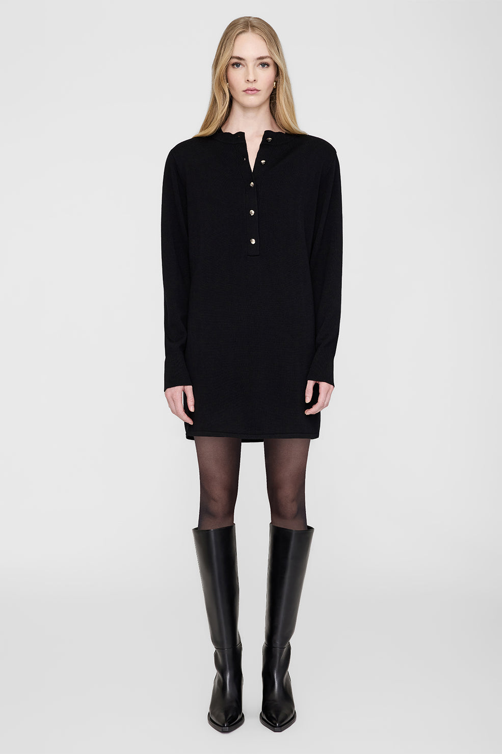 Ghita Dress - Black Cashmere Blend