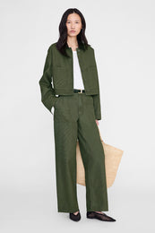 ANINE BING Grayson Pant - Army Green - front view - on model front second image