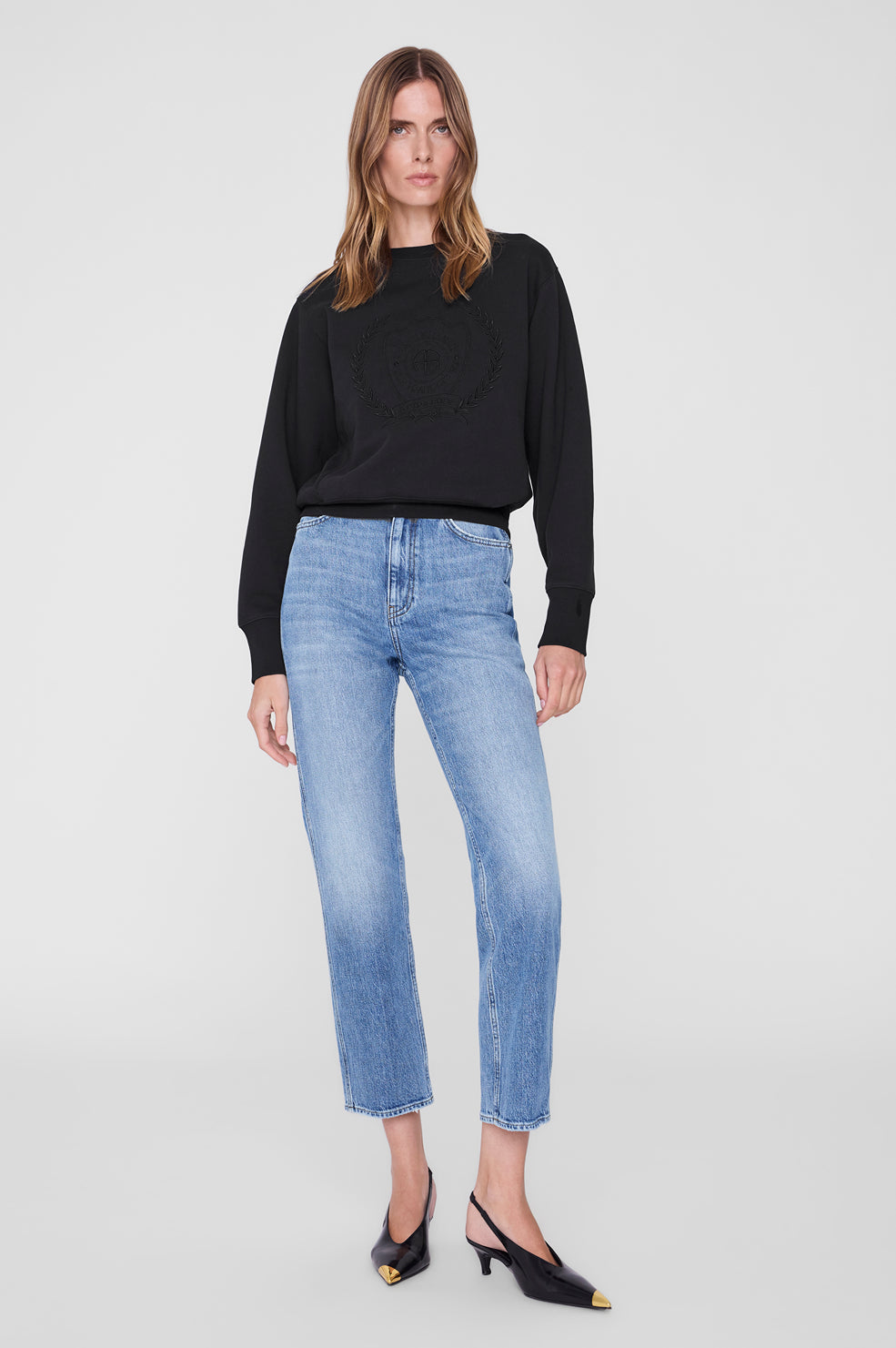 Harry Shrunken Signet Sweatshirt - Black