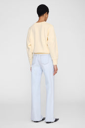 ANINE BING Harry Shrunken Sweatshirt - Butter Yellow - on model back
