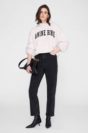ANINE BING Harvey Sweatshirt - Washed Pink - on model front 