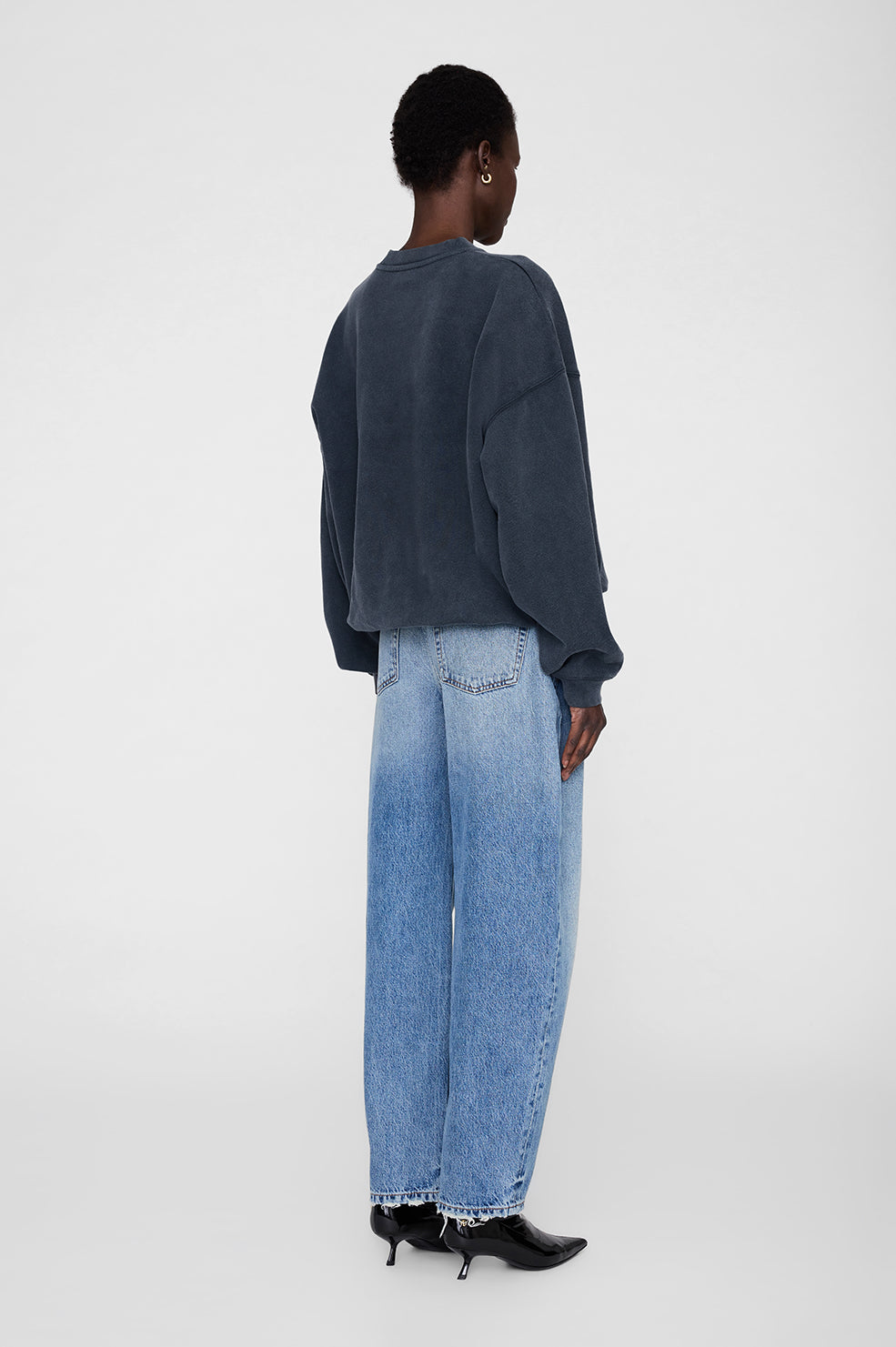 Harvey Crew Sweatshirt Snake - Washed Black View 5