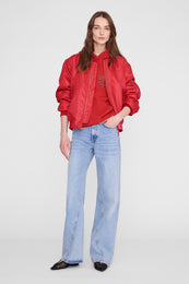 ANINE BING Harvey Sweatshirt - Tango Red - on model front second image