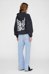 ANINE BING Harvey Sweatshirt Stencil - Vintage Black - on model back view
