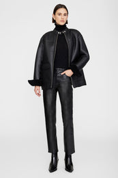 ANINE BING Henry Jacket - Black Leather With Shearling