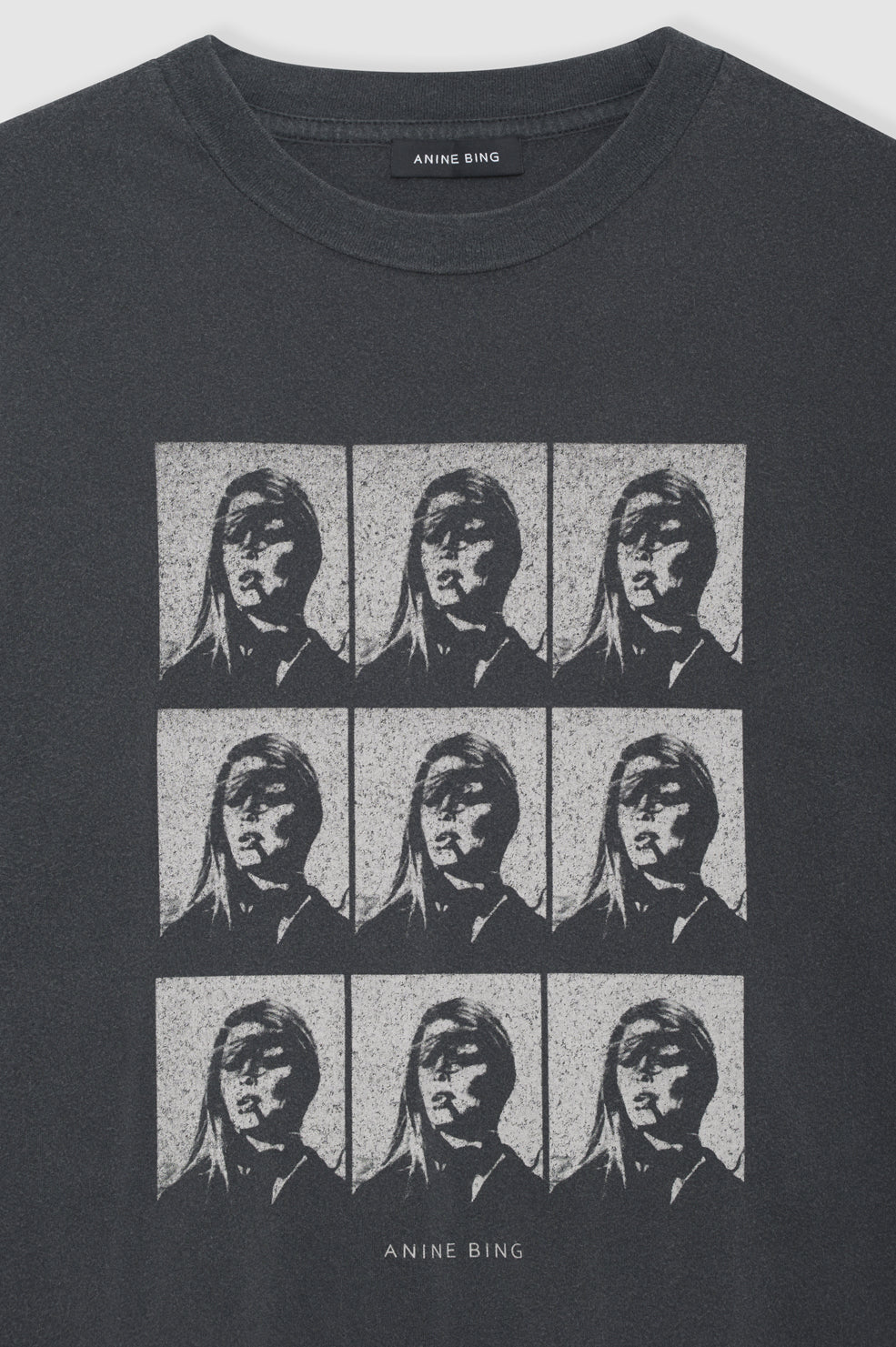 ANINE BING Hudson Tee AB X To X Brigitte Bardot Film - Washed Black