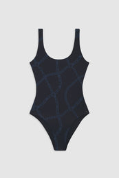 Jace One Piece - Navy Link Print